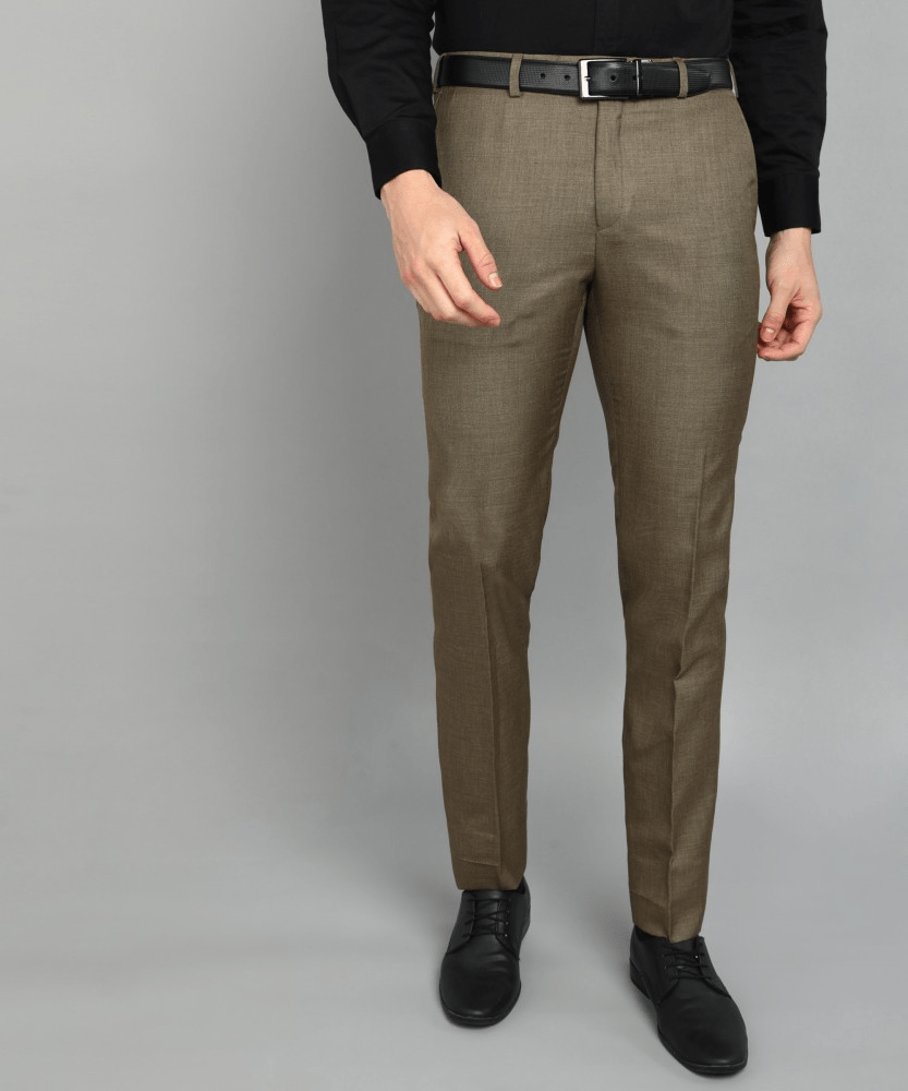 Buy Men Navy Textured Slim Fit Formal Trousers Online - 857949 | Peter  England